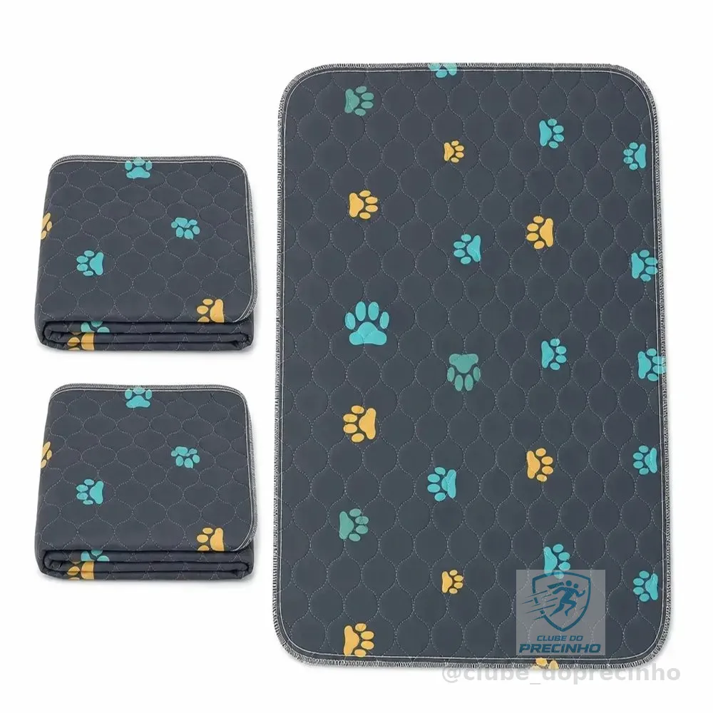 Newpet Tapete Higiênico Lavável 80x60cm 3un | Lavável à Máquina | Reutilizável e Econômico | Camada Impermeável Anti Vaz