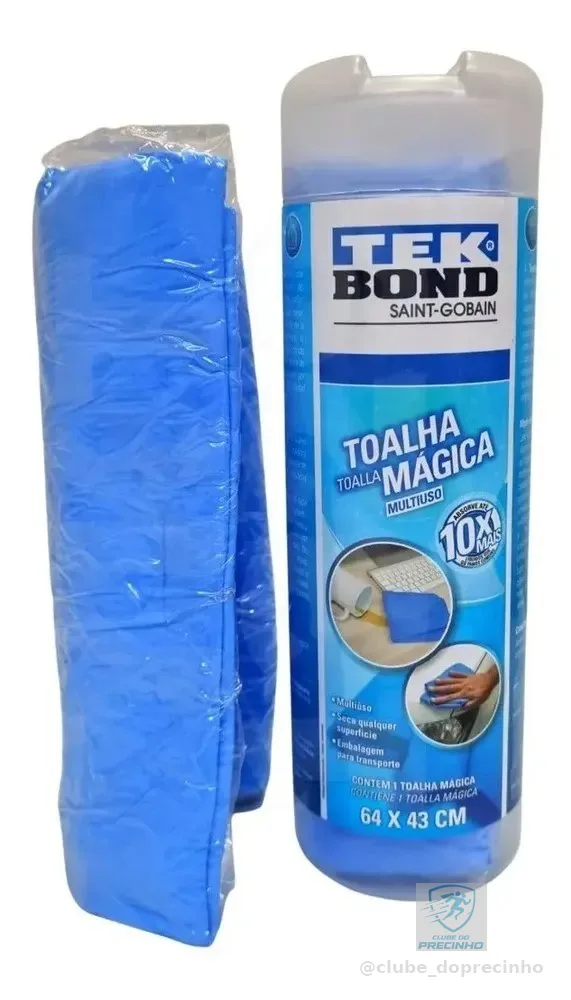 Toalha Mágica Multiuso Tekbond Superabsorvente Microfibra 64x43cm