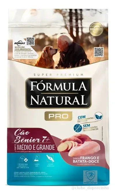 Ração Fórmula Natural Super Premium Pro Cão Sênior Portes Médio e Grande Sabor Frango e Batata-Doce 15kg