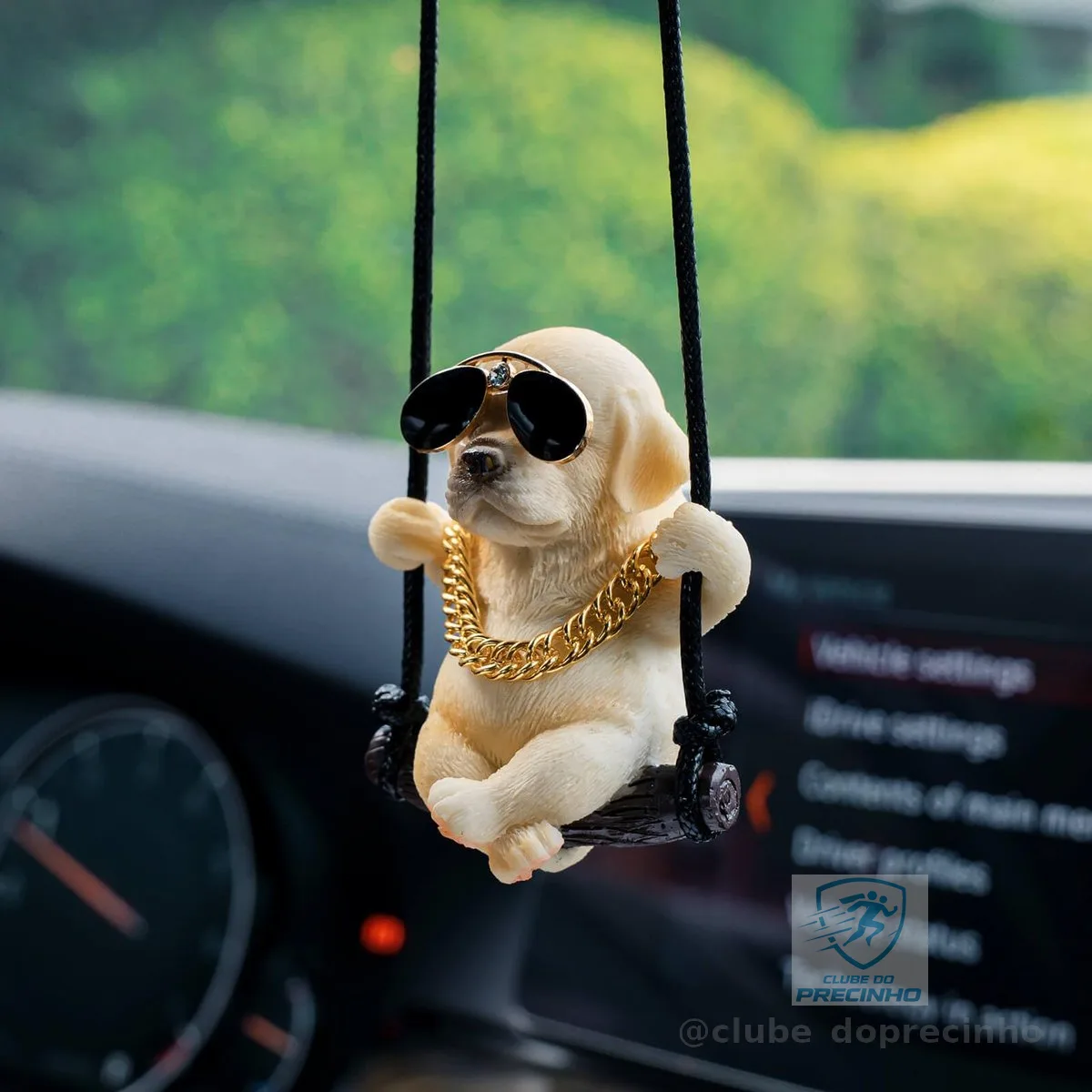 Floruit Acessórios para espelho retrovisor de cachorro balançando para carro, labrador ornamento pendurado de carro pingente de carro bonito acessórios de carro para homens e mulheres