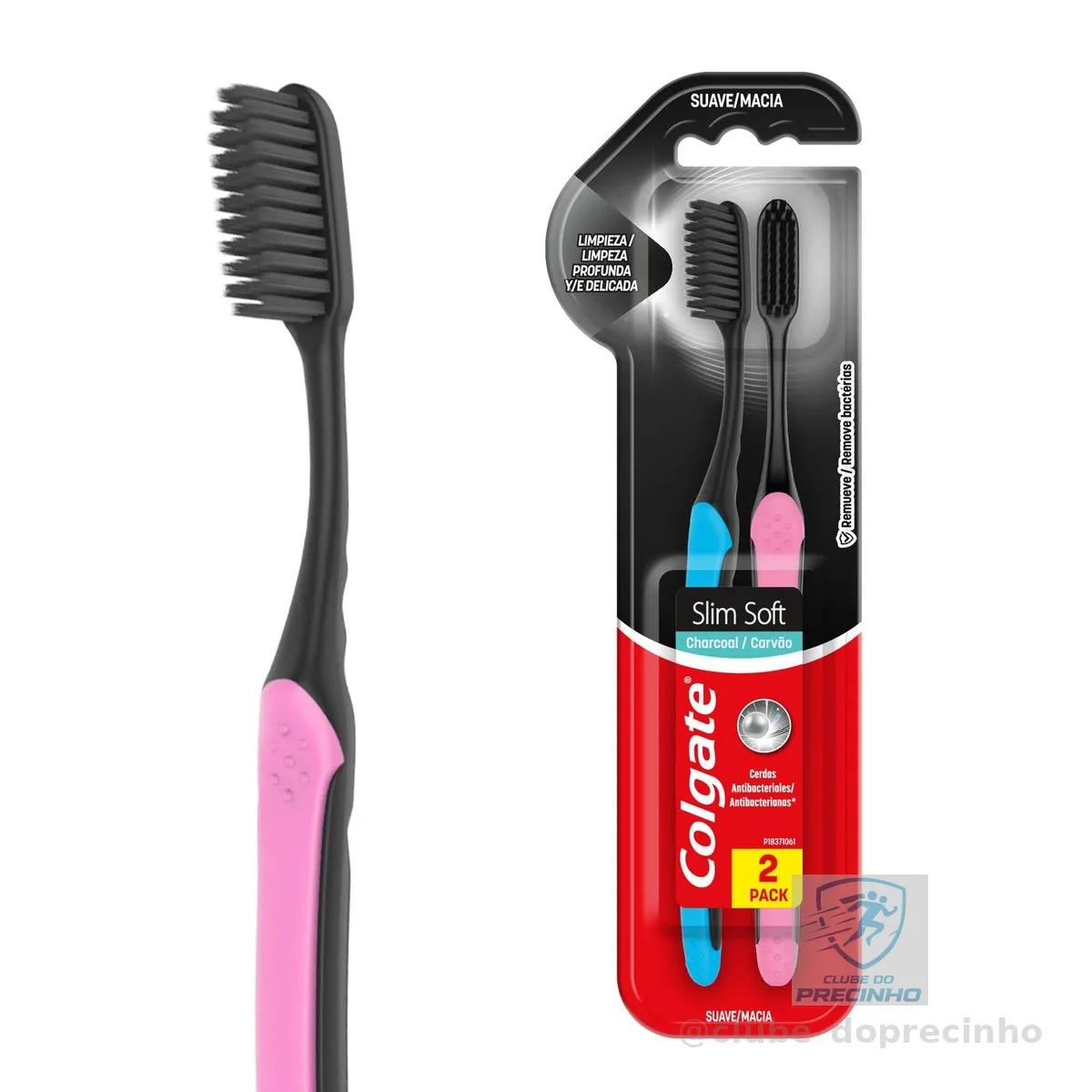 Colgate Slim Soft Black Premium Escova de Dente, 2 Unidades