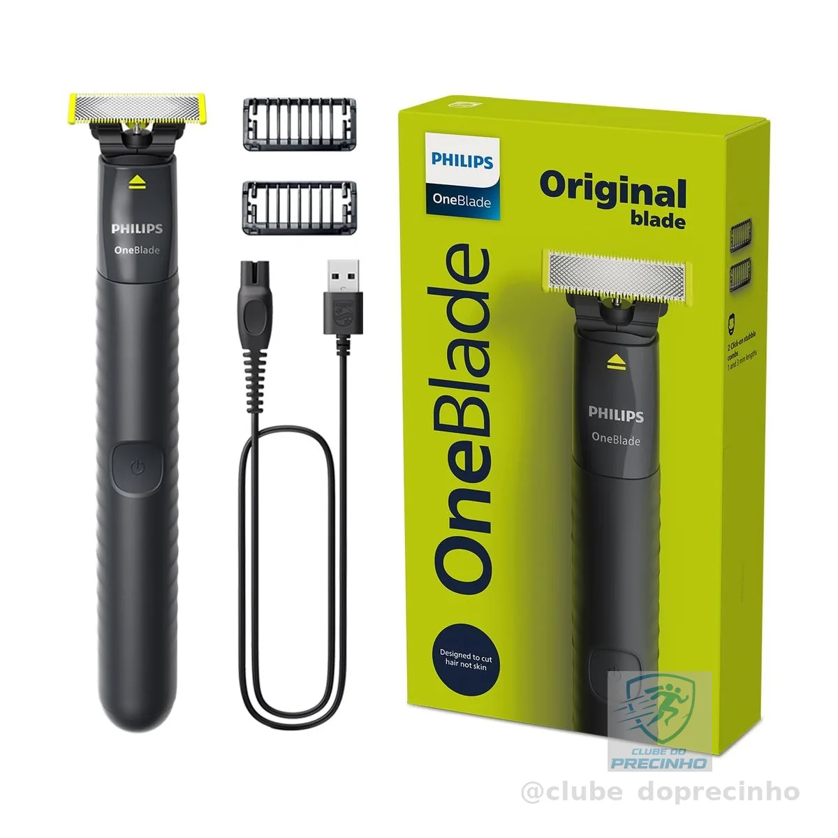 Barbeador aparador e raspador OneBlade Philips QP1424/10 com 2 Pentes - Bivolt