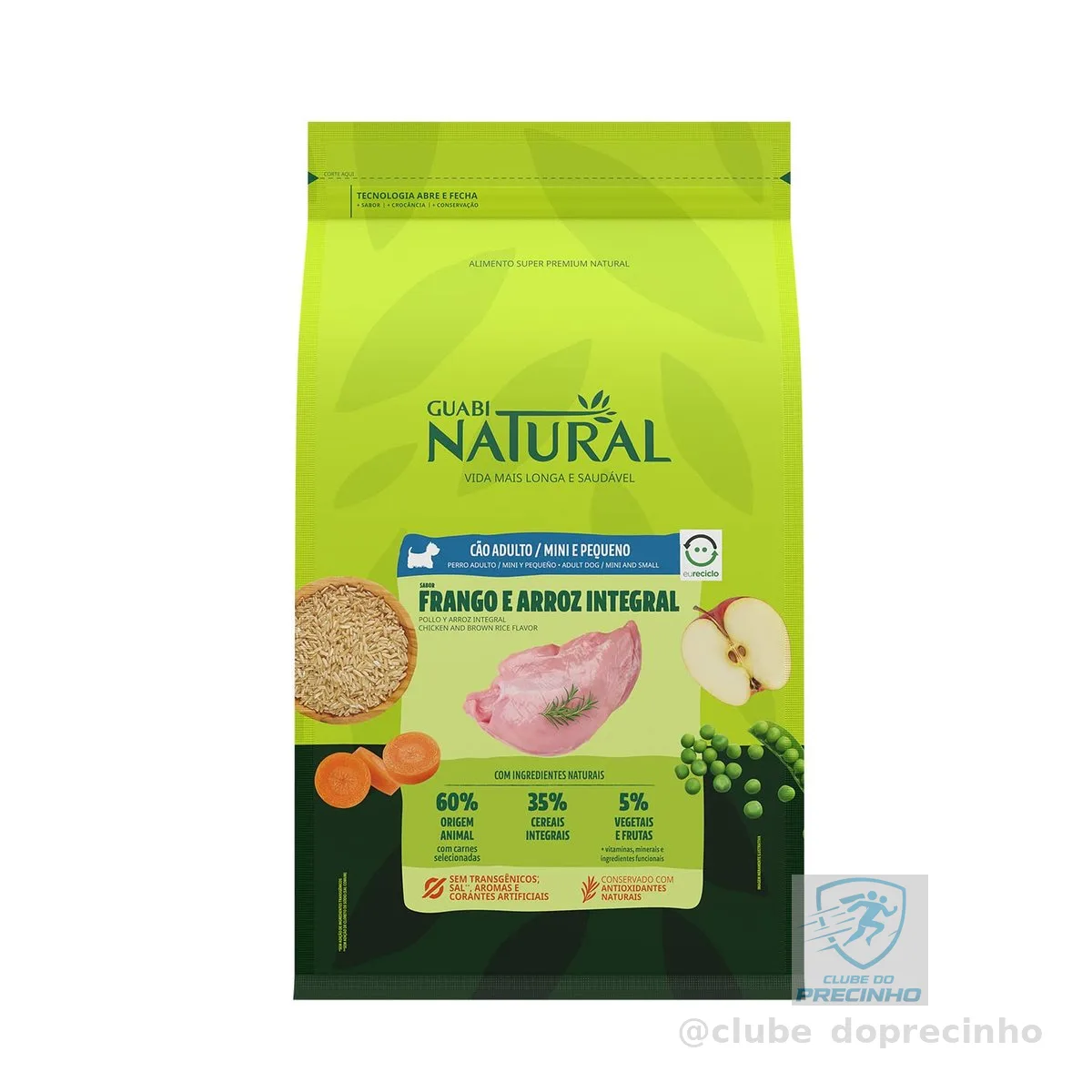 Guabi Natural Ração Cães Adultos Raças Mini E Pequenas Frango E Arroz Integral 2 5Kg