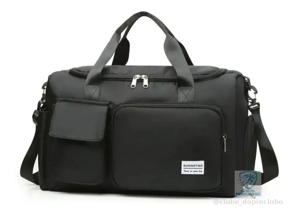 Mala De Viagem Bolsa De Mão E Transversal Feminina Masculina Cor Preto