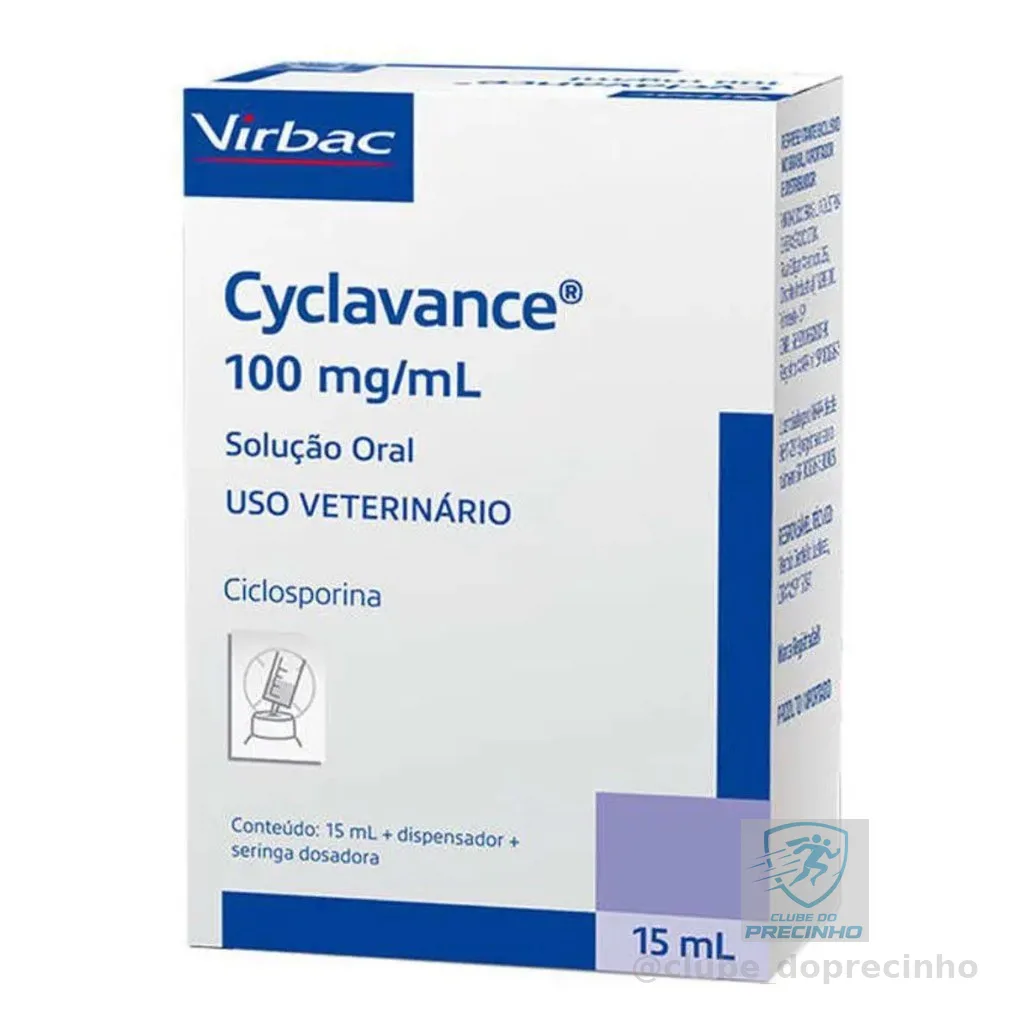Cyclavance 100 Mg/ml Virbac Original 15ml Cães Dermatite Ciclosporina