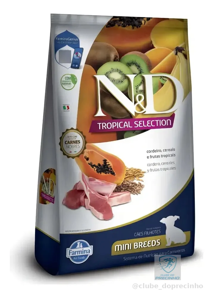 Ração Seca N&D Tropical Selection Cordeiro para Cão Filhote Mini de 2.5kg