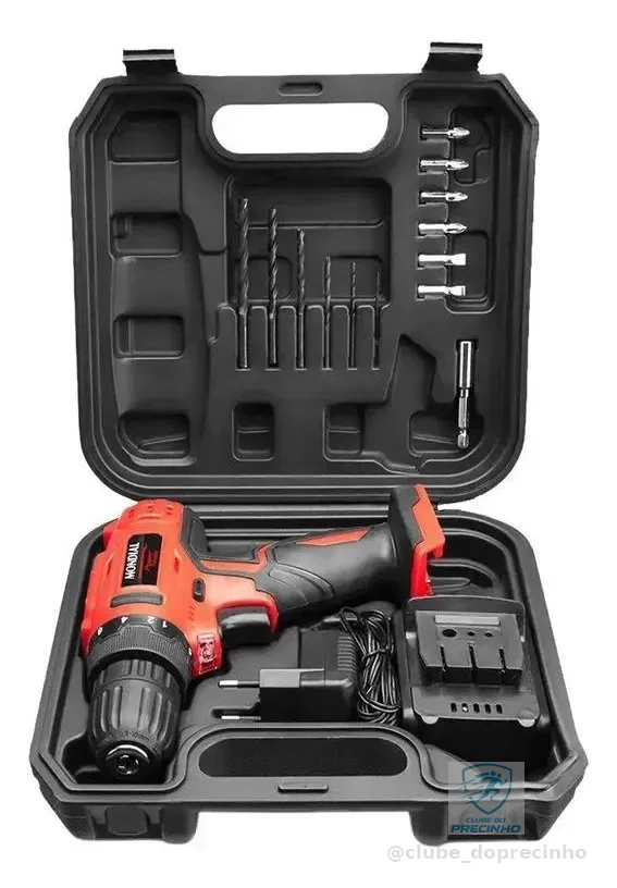 Furadeira Parafusadeira Mondial Fpf-06m 12v Bivolt Vermelho Bivolt