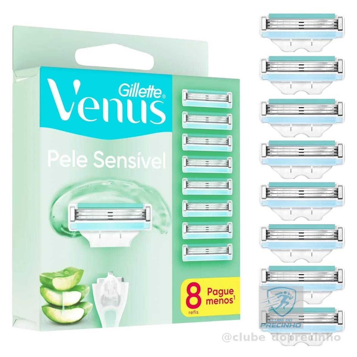 Gillette Venus Pele Sensível Carga para Aparelho de Depilar, 8 Unidades