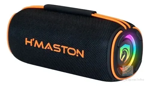 Caixa De Som Bluetooth Portátil 40w H'maston Tn22 Rgb Tws Preto