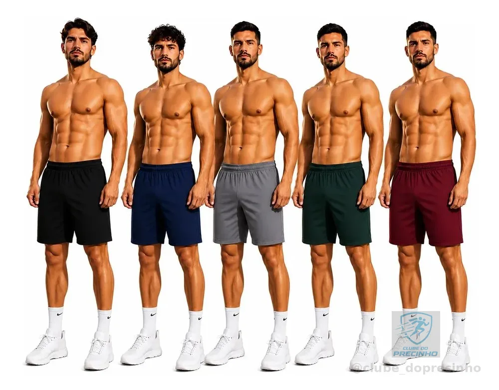 Kit 5 Bermudas Masculina Tipo Jogador Esporte Praia Treino Kit 5 Calção Masculino Sortido Gg