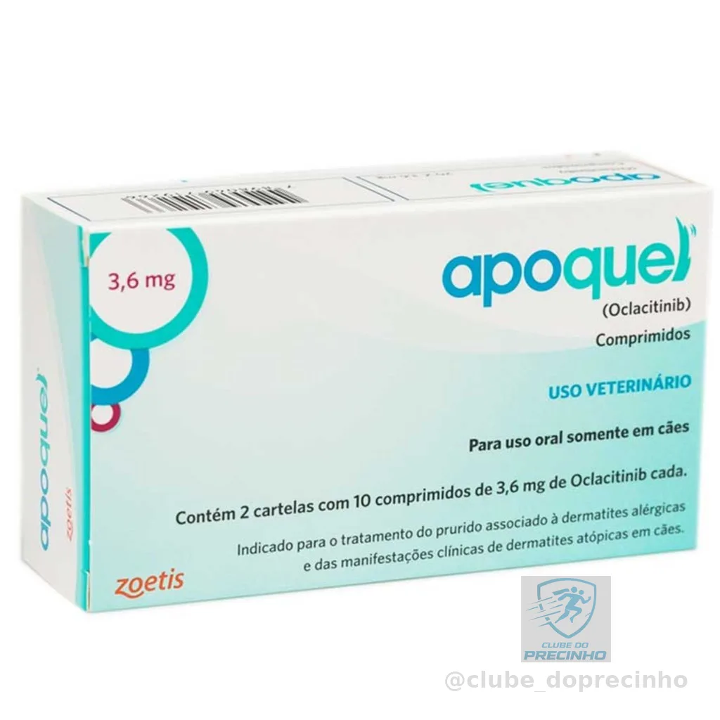 Apoquel Dermatológico Anti Coceira Cães 3,6 Mg 20 Comp 3,6mg Original