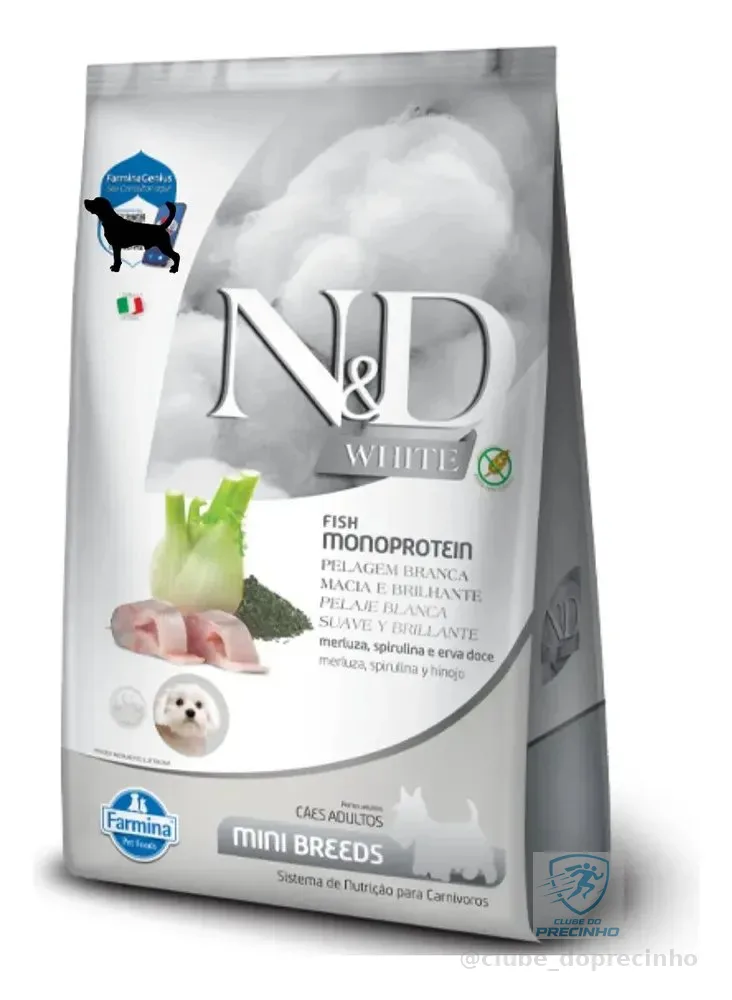 Ração para Cães Farmina N&D White Adulto Mini/pequena Merluza Sem Grãos 2kg