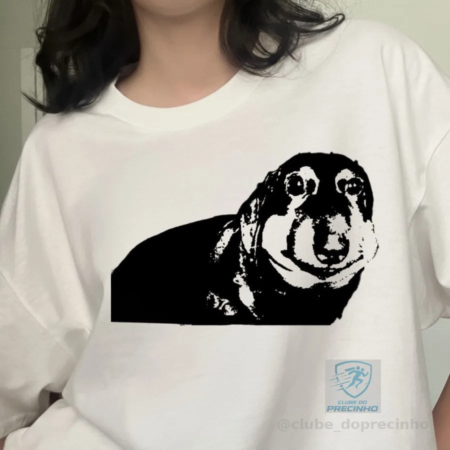 Camiseta de Cachorro Inchado Engraçado fofinho meme camisa algodão plus size  Envio Imediato