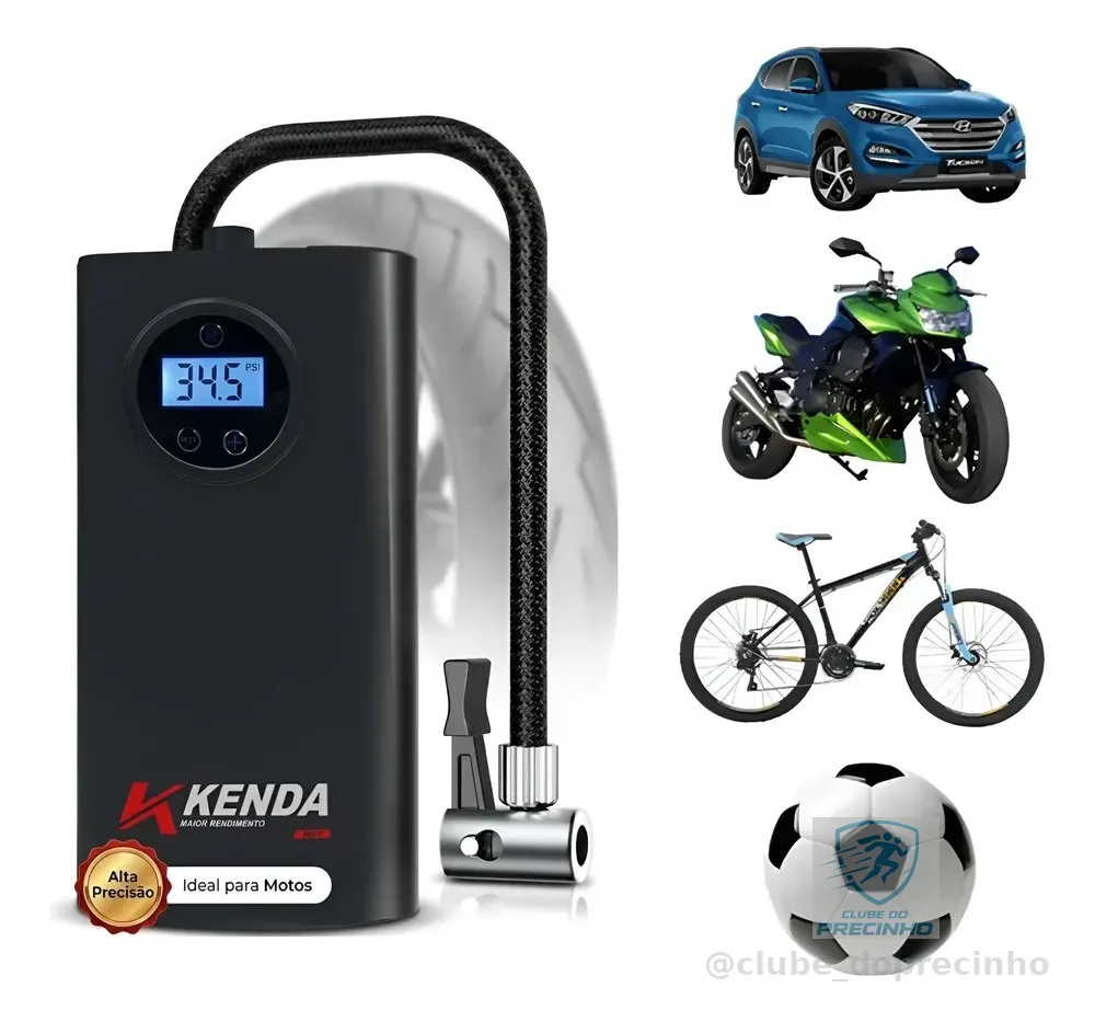 Calibrador Pneus Portátil Recarregável Para Carro Moto Bike