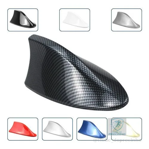 Antena Shark Tubarão Barbatana Universal Funcional AM/FM Esportiva: Preto Branco Carbono Cinza Prata Vermelho Azul Ouro