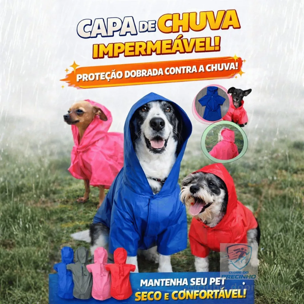 Capa de Chuva para Cachorro Gaby Pet