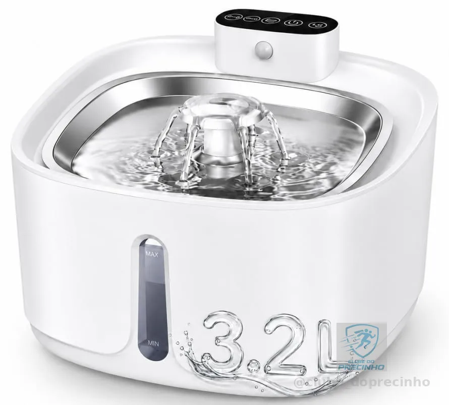 bebedouro para gatos sem fio com sensor, 3,2 L fonte de água para animais de estimaçãoCom bandeja de água de aço inoxidável, fontes dispensadoras de água corrente para gatos,3 conjuntos de filtros