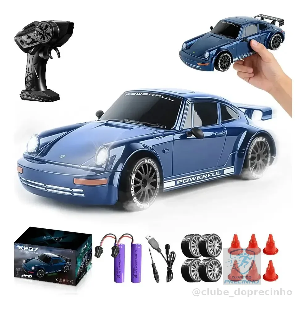 Carrinho De Controle Remoto 4x4 Drift Carro Brinquedo Kf27 Azul