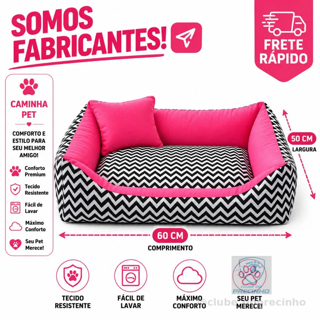 Cama Pet DOG SILICONIZADA Caminha PARA Cachorro Médio LUXO ENCHIMENTO MACIO+  travesseirinho