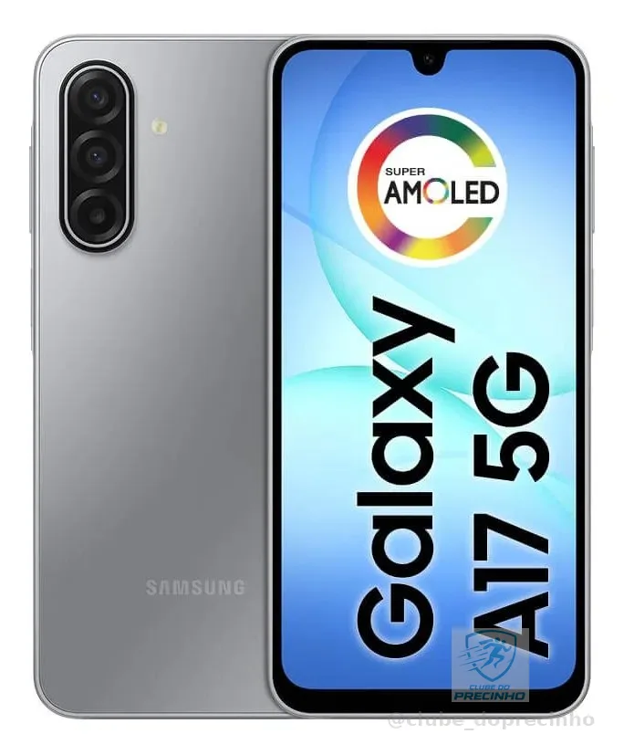 Smartphone Samsung Galaxy A17 5g 128gb 4gb Super Amoled 6.7'' Câmera 50mp Selfie 13 Mp 5000 Mah Nfc Dual Sim Recursos Ia - Cinza