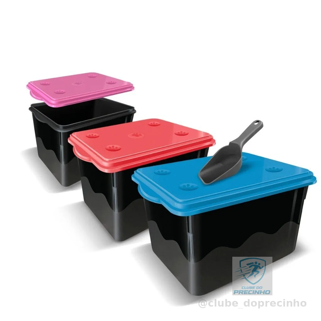 Porta Ração Com Tampa - Pote Container Até  20 Litros Resistente Cores Variadas