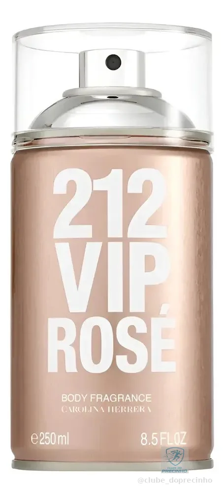 Body Spray Carolina Herrera 212 Vip Rosé Feminino 250ml - Body Splash de longa fixação