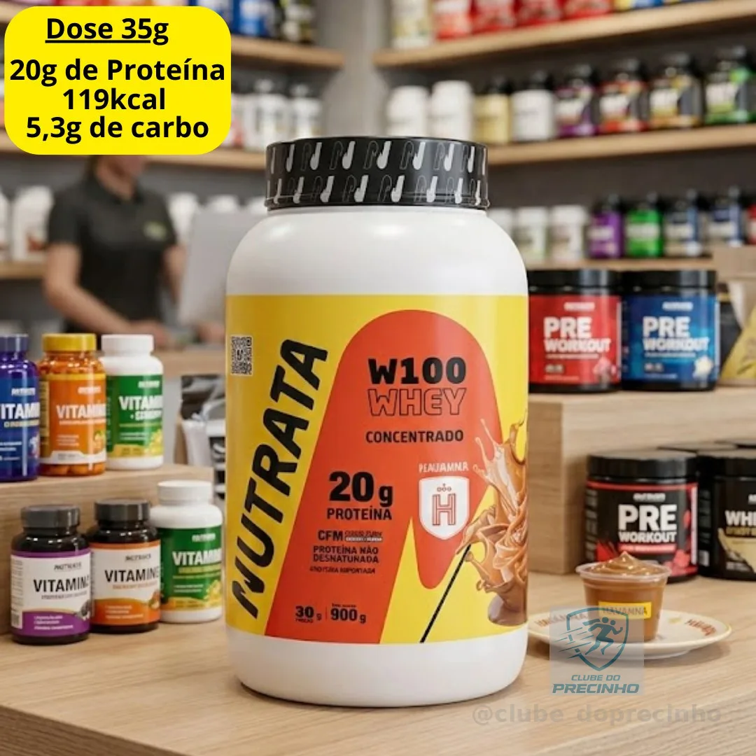 W100 Whey Concentrado Pote 900g Dulce de Leche Havanna Nutrata
