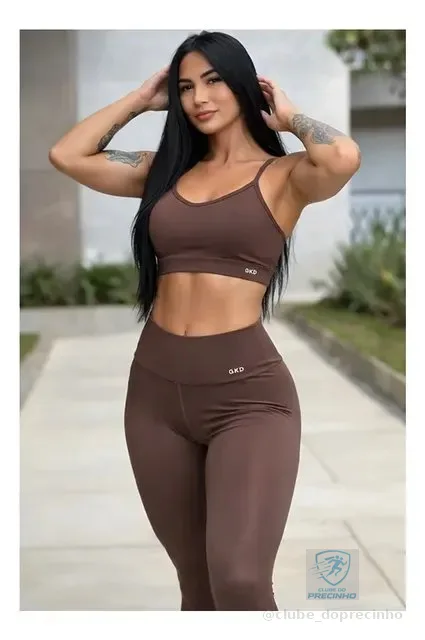 Conjunto Gkd Zero Transparência Legging Cós Alto Top Duplo