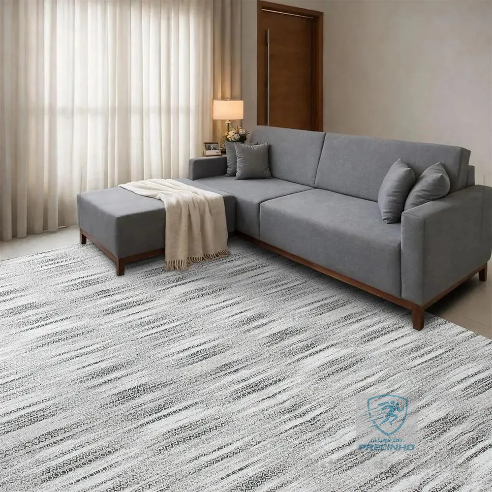 Tapete Sala Quarto Grande 250x200 Algodão Antiderrapante Tex 2.5 M 2 M Oslo Nude
