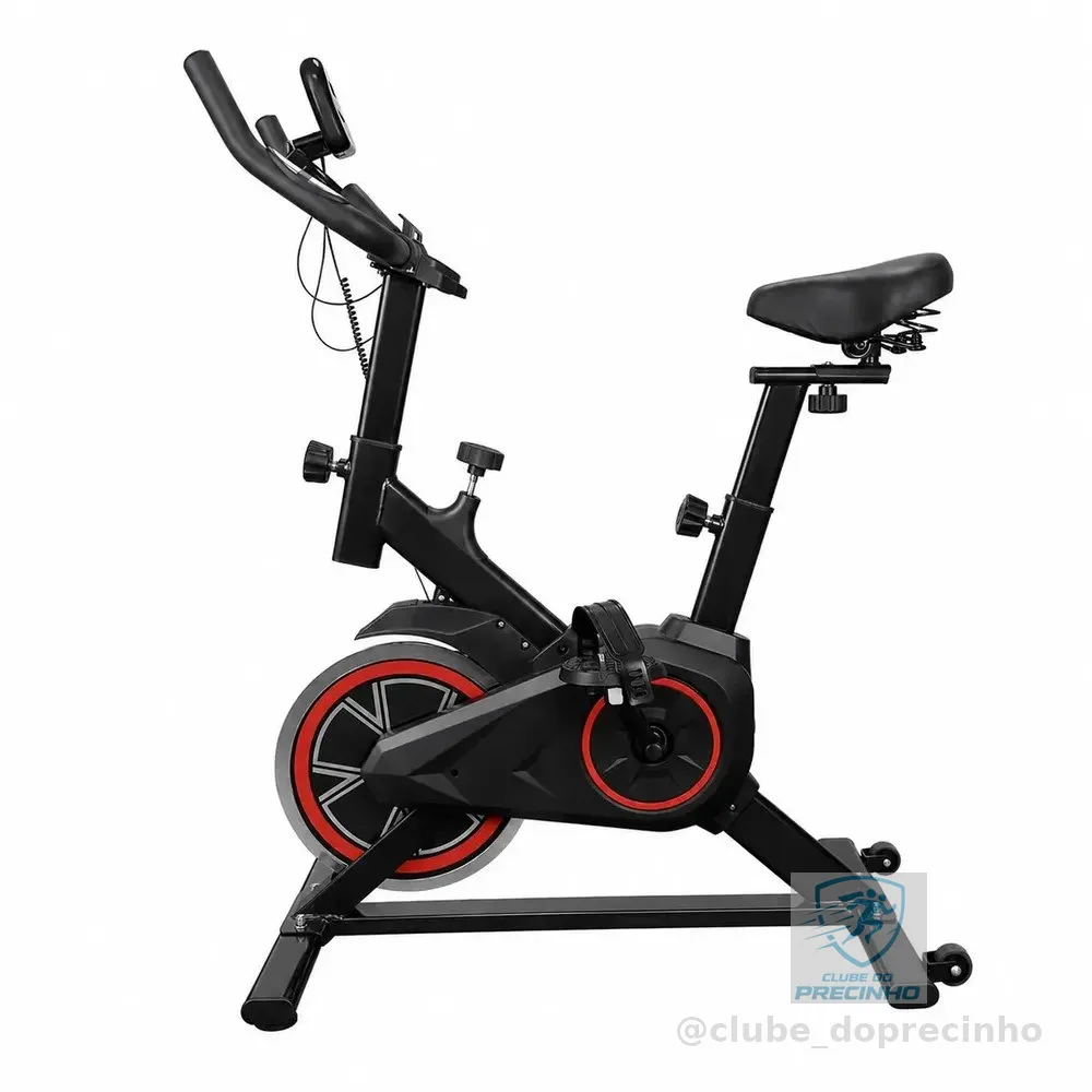 Bicicleta Ergométrica Spinning Indoor FITNESS – PRETA E VERMELHA