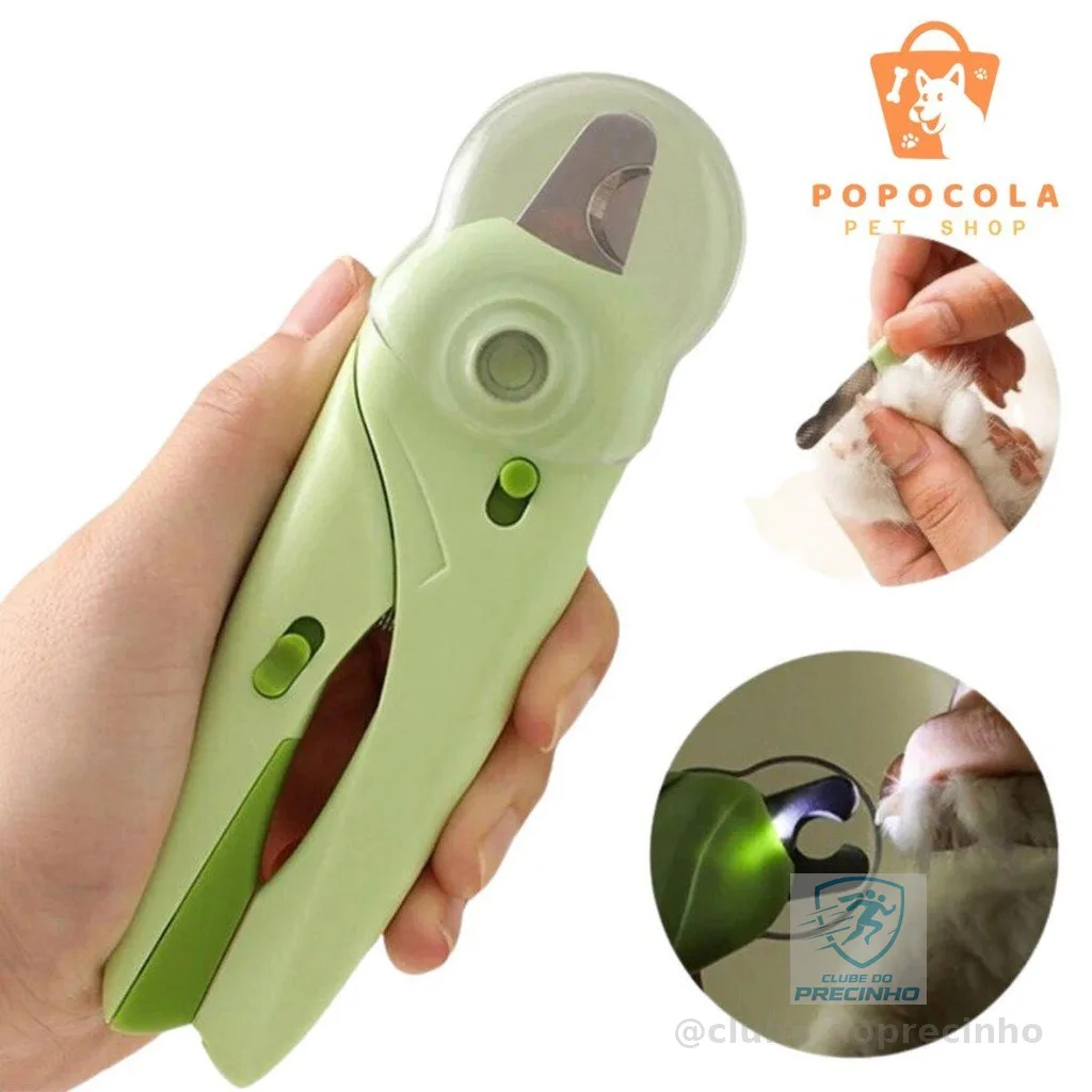 Cortador De Unhas Para Cães e Gatos Kit Alicate e Lixa Com Luz de Led Tesoura Completa