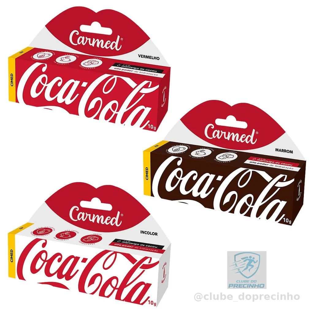 Kit 3 und Hidratante Labial Carmed Coca-Cola 10g