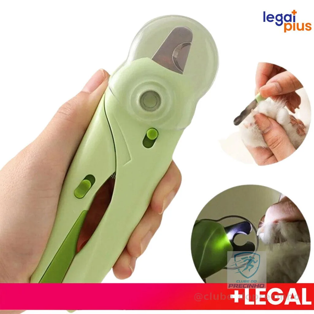 Cortador De Unhas Para Cães e Gatos Kit Alicate e Lixa Com Luz de Led Tesoura Completa