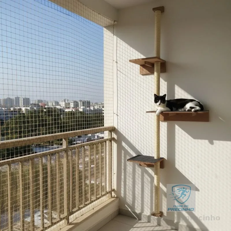 Torre Arranhador para Gatos 1.80m com Carpete e Prateleiras - Arranhador de Carpete e Prateleiras Espaçosas