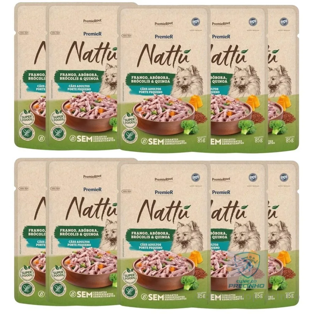 Premier Nattu Sachê Cães Ad Porte Peq Frango Abóbora 10UN