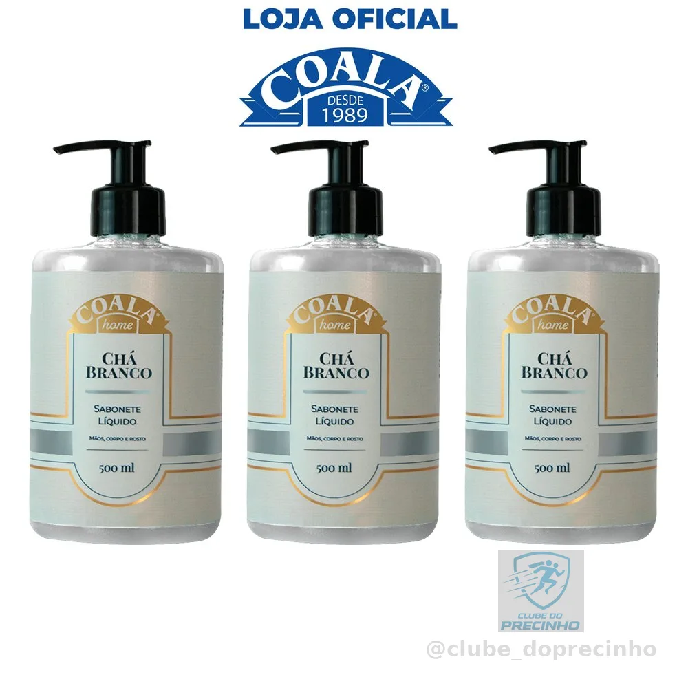 Kit 3 Unidades Sabonete Líquido Chá Branco 500 ml