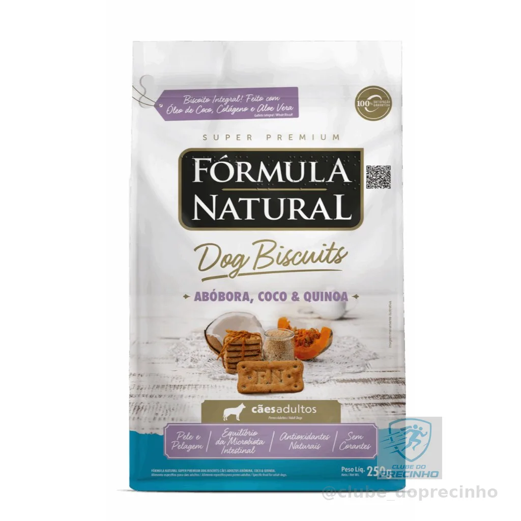 Biscoito Formula Natural Dog Biscuits Cães Adultos Abobora ? 250g