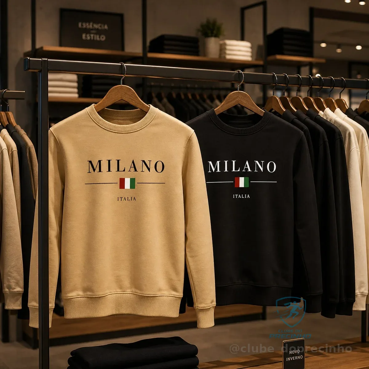 Kit 2 Moletom Blusa Frio Unissex Sem Bolso Milano Italia