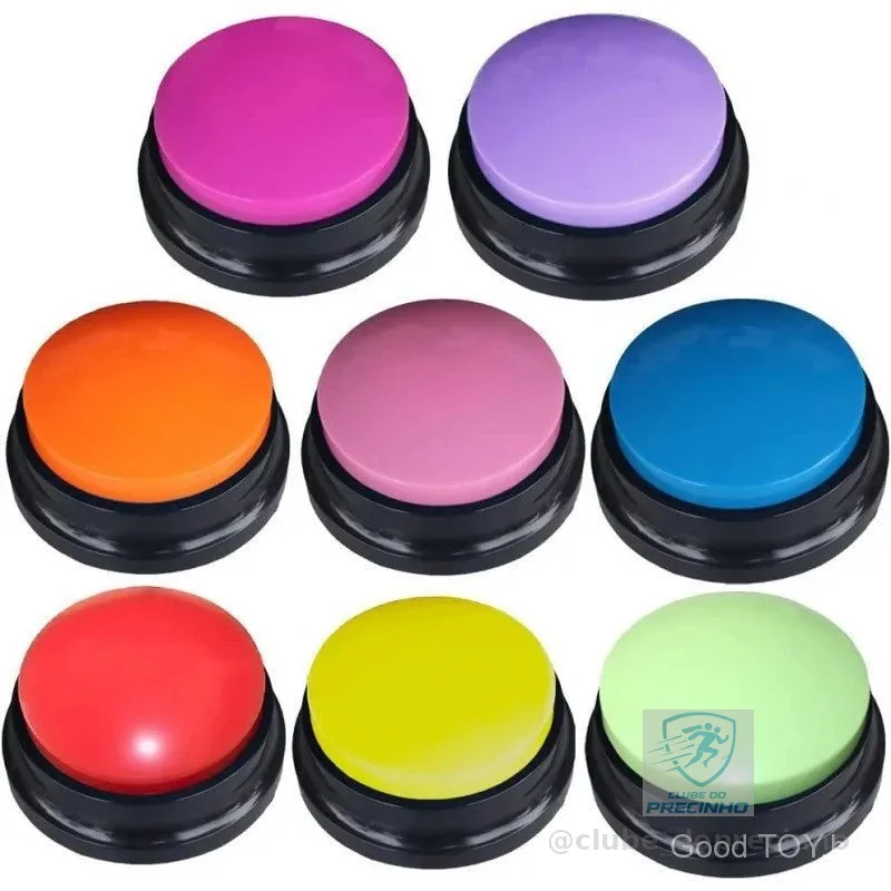 Botão de Gravação de Voz Colorido para Animais de Estimação, Botões de Comunicação para Cães, Treinamento de Buzzer 30 S
