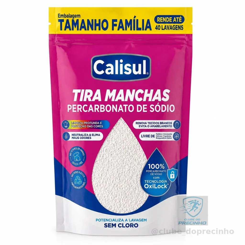Percarbonato 100% Puro Tira Manchas Roupas Brancas e Coloridas