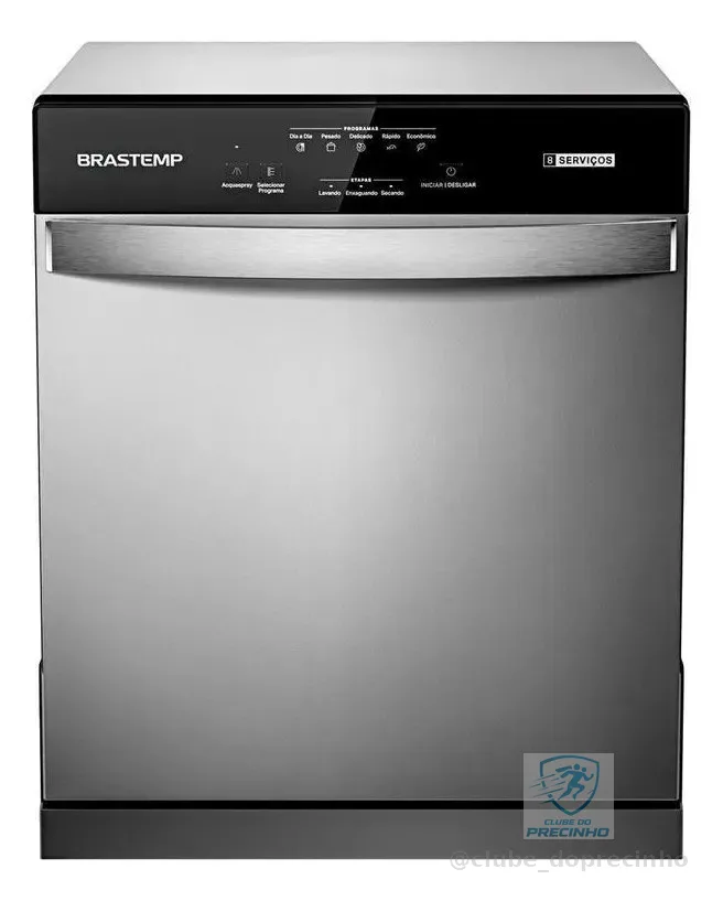 Lava-louças Brastemp 8 Serviços Blf08 Cinza Metálico 110v