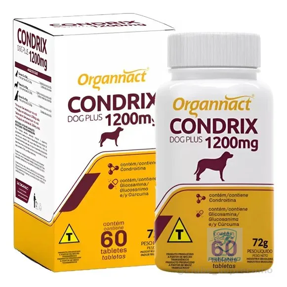 Condrix Dog Tabs 1200mg Organnact Suplemento Cães Glucosamina
