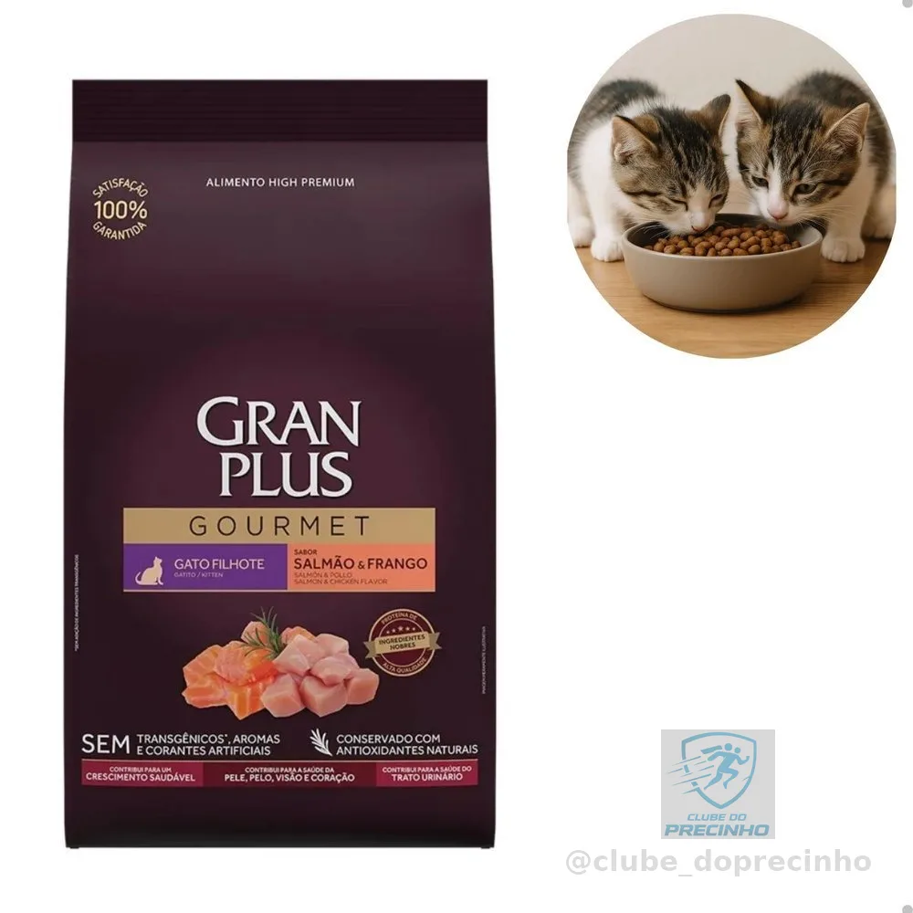 Ração GranPlus Gourmet Gatos Filhotes Salmão e Frango 10,1 Kg