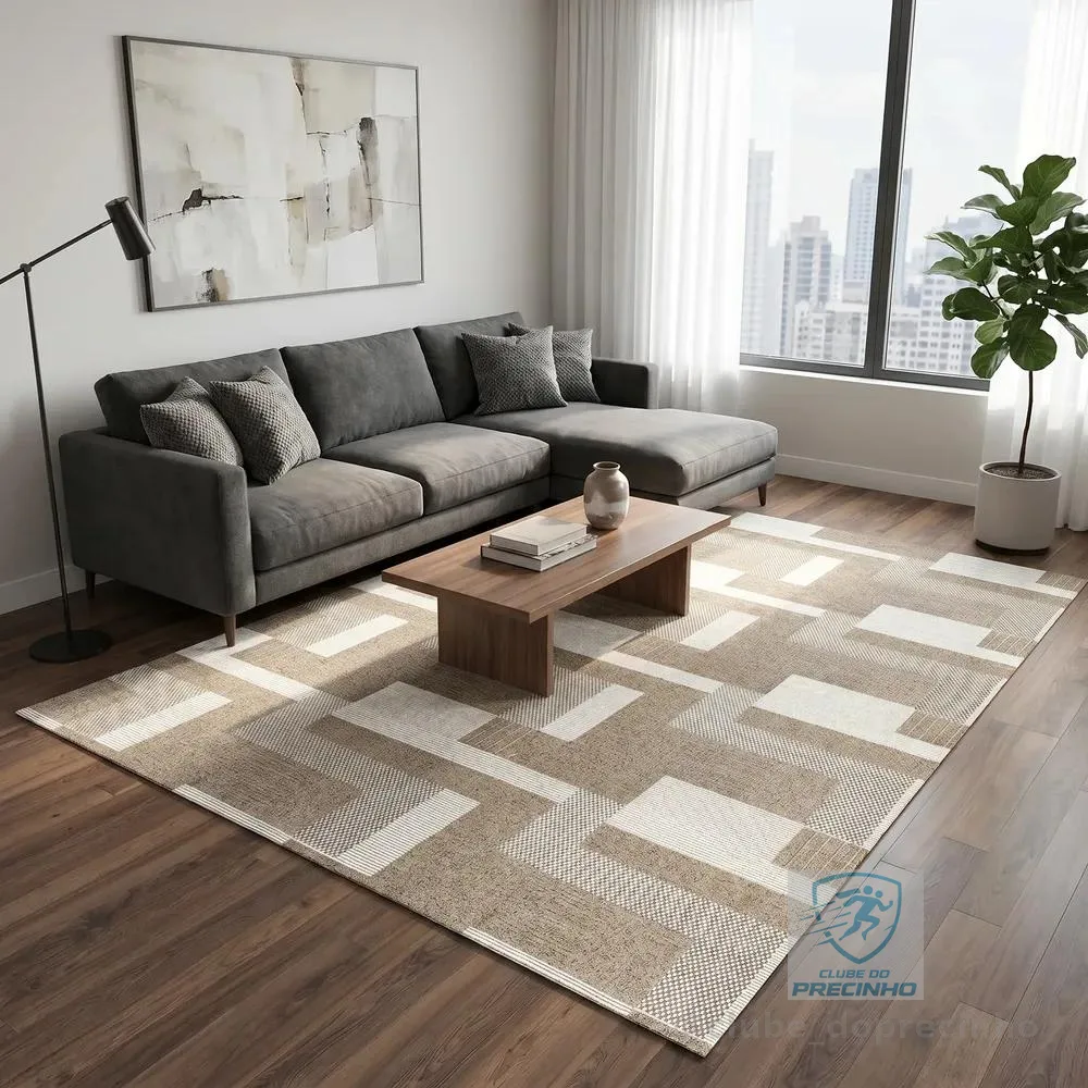 Tapete 3,00x2,00 Premium Antiderrapante Conforto Estilo Sala 3 M 2 M Marrom