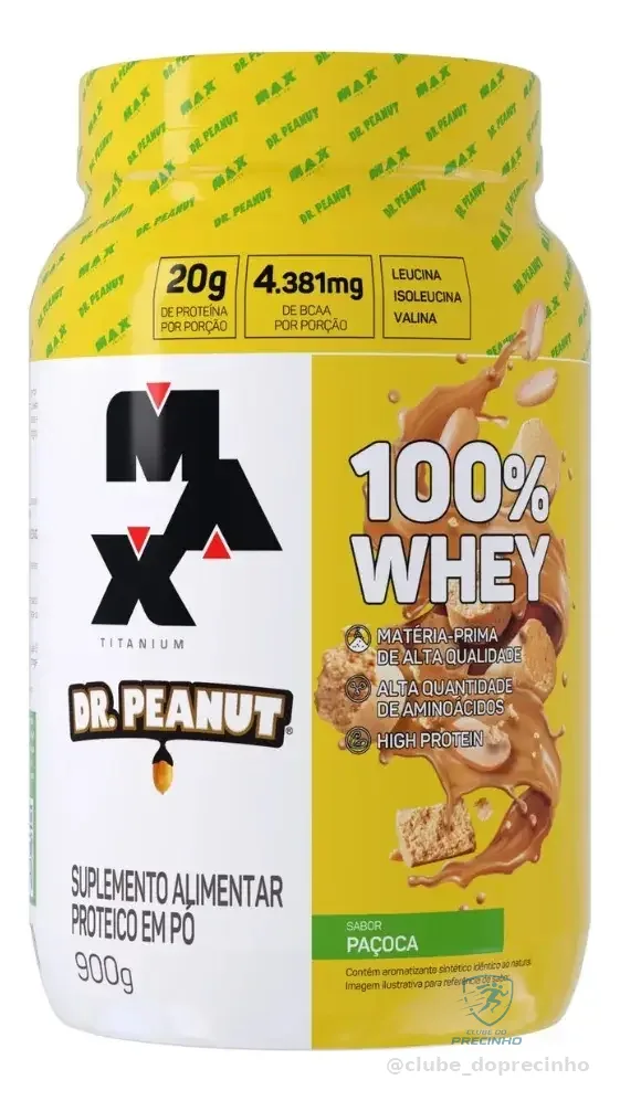 Whey Protein 100% Concentrado 900g  Max Titanium Dr Peanut