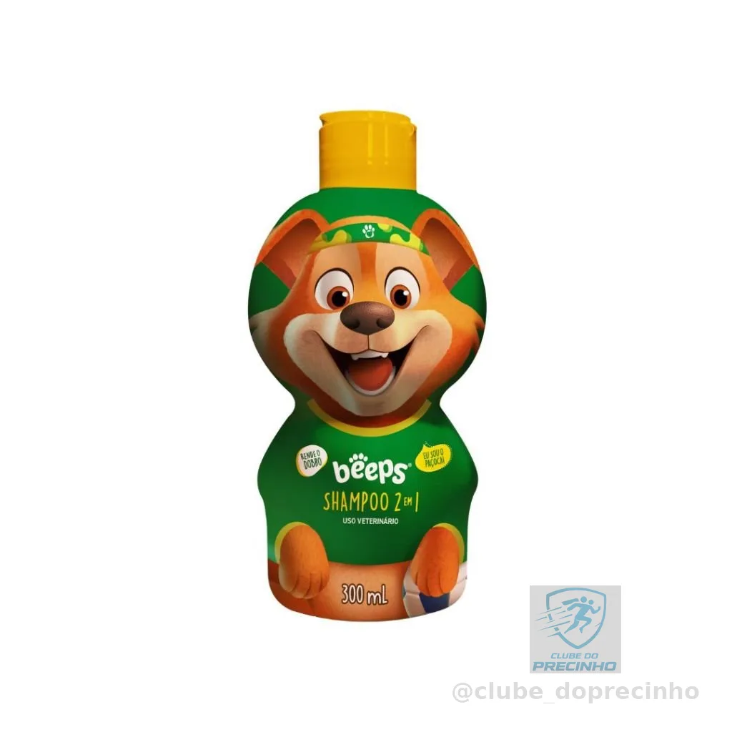 Shampoo 2 em 1 Beeps Pet Society Edição Copa do Mundo Futebol Cachorro Gato 300mL