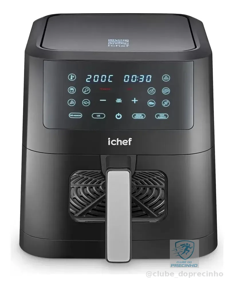 Fritadeira Elétrica Airfryer Ichef Smart Vision 6l Cor Preta