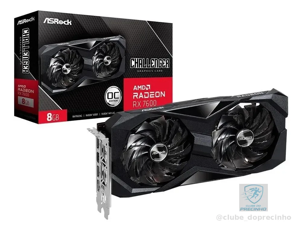 Placa De Vídeo Asrock Rx 7600 Challenger 8gb Gddr6 Oc