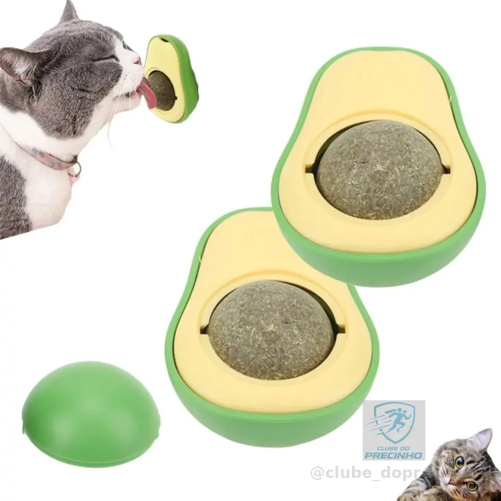 Kit 2 Brinquedo Para Gato Com Catnip Erva Gato Abacate Bola Verde