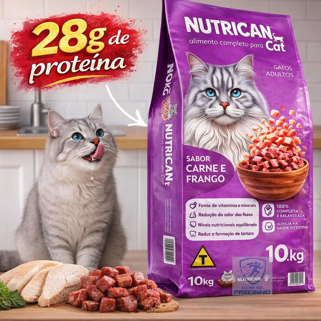 Ração Para Gatos Nutrican Sabor Carne Frango Premium